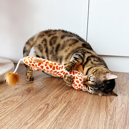 TTcat Catnip Silvervine Matatabi Pillow for Cats & Kittens,Cat Kicker Toy,Crinkle Sound Toy,Large Size Cat Pillow Soothing Plush(Giraffe).