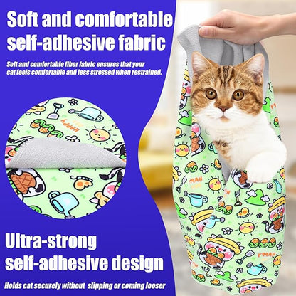XANGNIER Cat Wrap for Grooming,Cat Restraint Wrap for Cutting Nails,Fabric Burrito Wrap for Nail Clipping, Anti-Scratch, Anti-Escape,Multifunctional Swaddle Wrap Pet Tool (20.8 x 20.8 Inch)