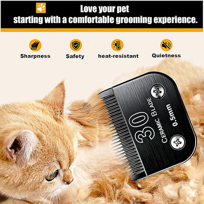 Dog Grooming Clipper Blades Replacement Compatible with Andis Dog Clippers,Most OsterA5, Wahl KM Series Pet Clippers (Black(30))