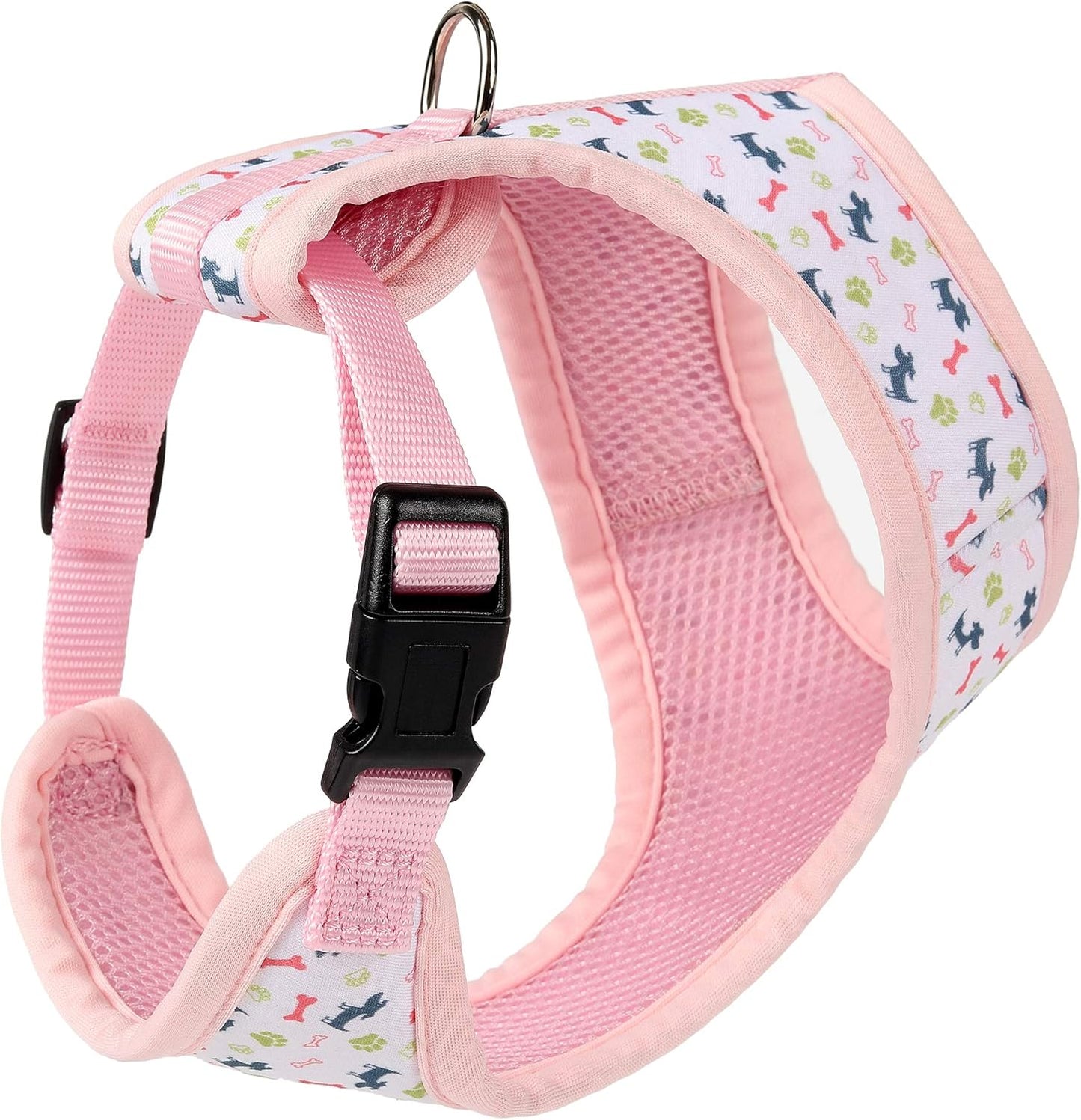 Mile High Life Step in Dog Harness for Small Dogs No Pull, Easy Get on Air Mesh Vest Harness, Adjustable Easy Closures Both Neck and Chest (Pink, XS Chest 11.4"-16.1")