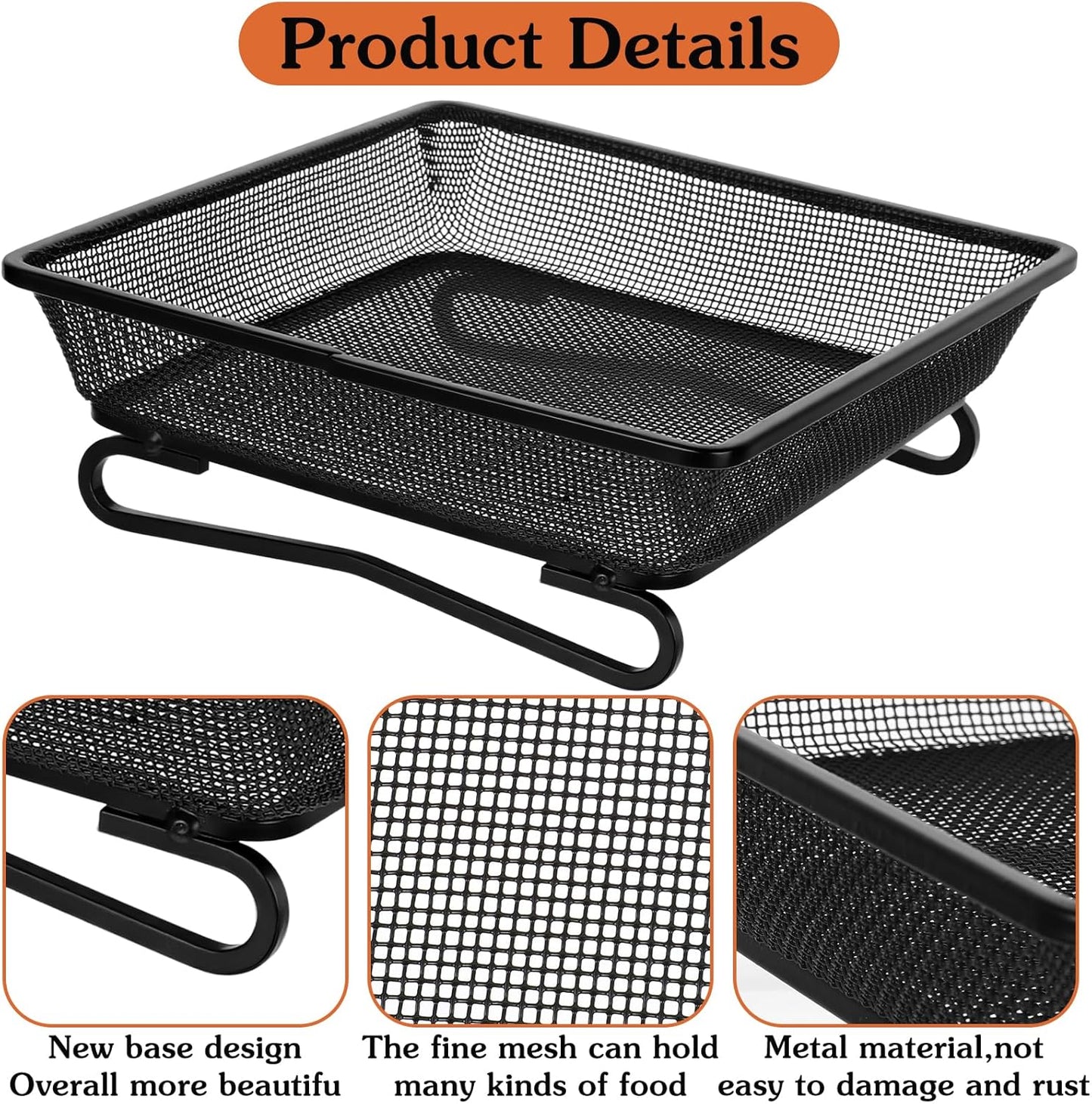 Ground Platform Bird Feeder Metal Seed Tray for Outside Garden Wild Bird Feeders with Drainage Holes Great Attracting for Birds and Squirrels, Wonderful Decoration for Backyard – Pack of 3