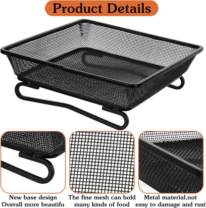 Ground Platform Bird Feeder Metal Seed Tray for Outside Garden Wild Bird Feeders with Drainage Holes Great Attracting for Birds and Squirrels, Wonderful Decoration for Backyard – Pack of 3