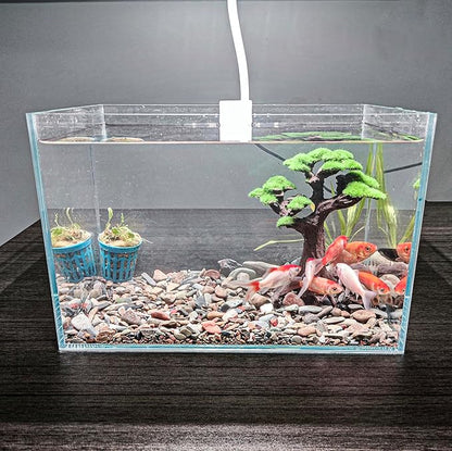 Novelsite Fish Tank Decor- Small Bonsai Trees with Faux Moss- Aquarium Decoration Aqua scaping- Made of Sandstone, Goldfish Betta Fish Tank Decorations