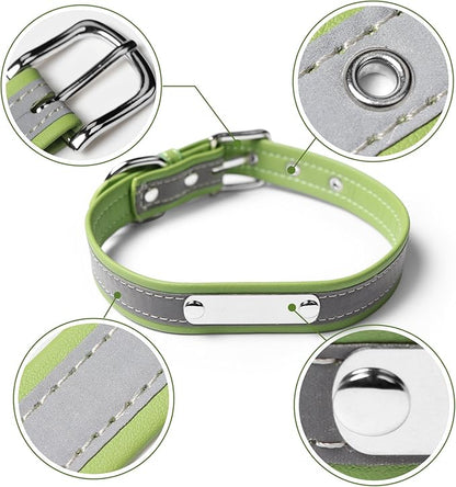 Personalized Reflective Cat Collars with Name Tag and Plated,Engraved Custom Cat Collar with Name and Phone,Kitten Collar with Safety Buckle Adjustable for Cats and Kitten(Green)