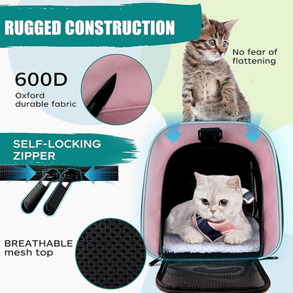 Top tasta Dog Cat Carrier Pet Carriers for Small Medium Large Cats Dogs Carrier Soft Sided Small Puppy Carrier Purse 15 lbs Portable Foldable Airline Approved Dog Cat Travel Carrier Pink 18x11x11