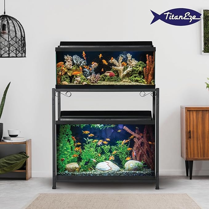 TITANEZE 15 to 20 Gallon Double Aquarium Stand (2 Stands in 1), Fish Tank Stand, Bird Cage Stand, 26.5" W x 31" H x 13" D