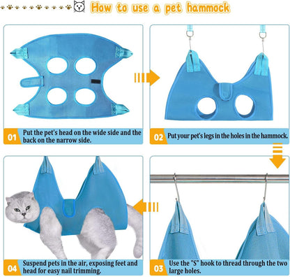 JIURUN Dog Grooming Hammock for Nail Trimming, Dog Grooming Hammock(S), Dog Sling for Nail Trimming, Hanging Harness Holder for Nail Clipping, Pet Comb Bat Costume Wings for Cats Dogs