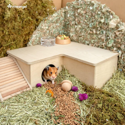Niteangel Multi-Chamber Hamster House Maze: - Multi-Room Hideouts & Tunnel Exploring Toys for Hamster Gerbils Mice Lemmings (3-Room Large)
