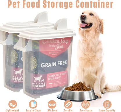 Buddeez Pet Food Storage Dispensers - Dog Food Storage Containers, Cat Food Containers, Bird Seed Containers w/Handle and Flip Lid, 8 Gallon(2 pack)