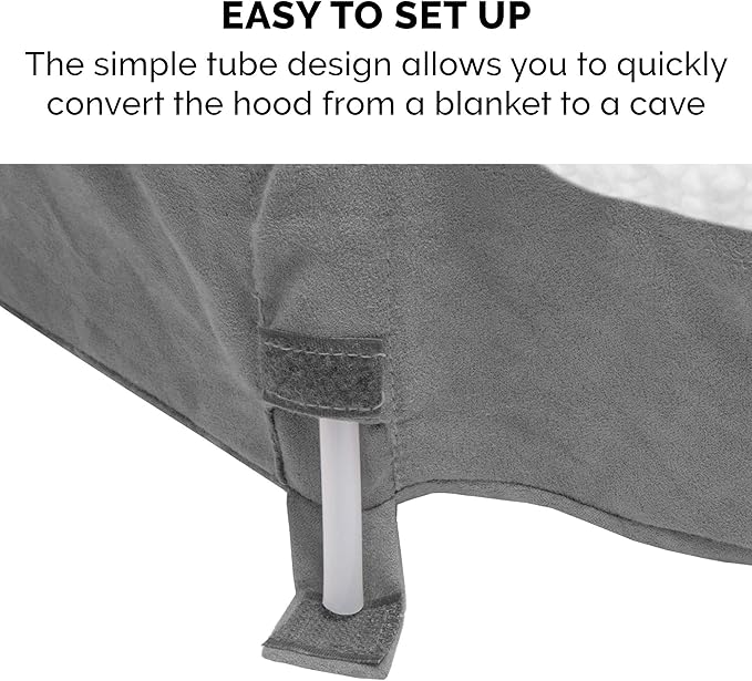 Furhaven 44" Round Orthopedic Dog Bed for Large Dogs w/ Removable Washable Cover, For Dogs Up to 80 lbs - Sherpa & Suede Snuggery - Gray, 44-inch