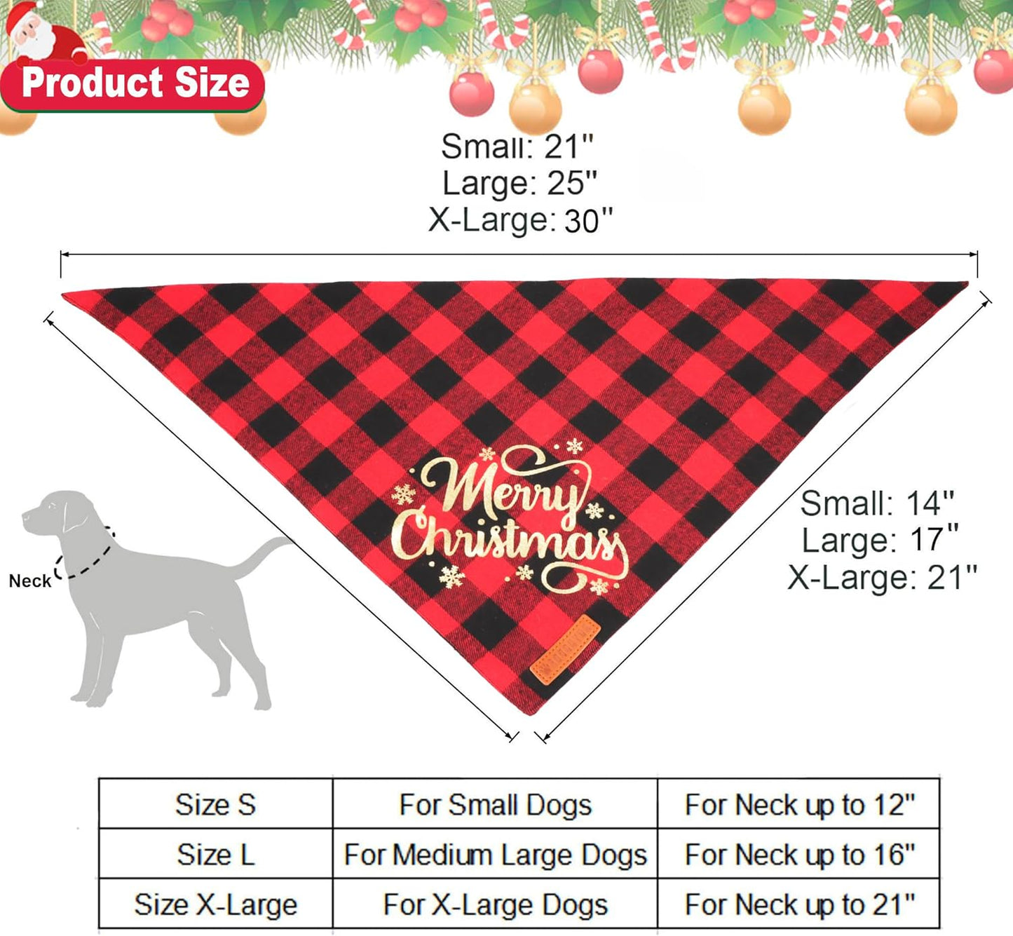 ADOGGYGO 2 Pack Dog Bandana Christmas Classic Plaid Triangle Pet Scarf Bibs Kerchief Merry Christmas Bandanas for Small Dogs Pets (Small)