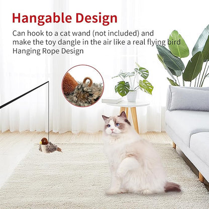 PETGEEK Gigwi Bird Cat Toy Simulated Chirping Bird Cat Toy, Fake Bird Cat Toys for Indoor Cats, Melody Chaser Cat Toys with Hanging Loop for Bored Indoor Adult Cats Kittens Interactive Play (Bird)