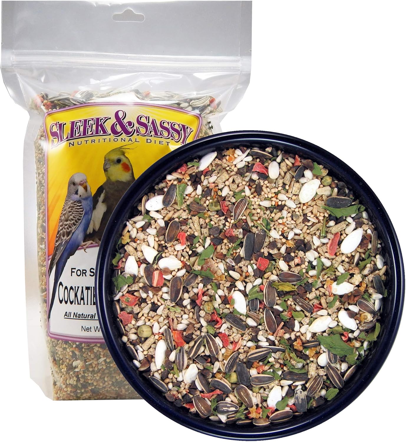 SLEEK & SASSY Small Hookbill Bird Treat for Lovebirds, Cockatiels, Quaker Parrots & Small Conures (2 lbs.)