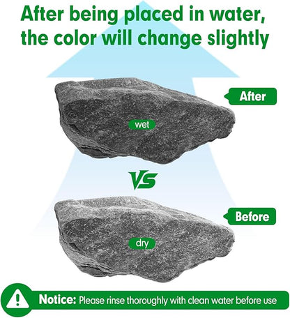 Natural Slate Stone Rocks with Special Liquid Glue, Mix of Rocks 3-6 inches and 1 Piece 8-10 inches, PH Neutral Stone for Aquascaping Aquariums, Paludariums, Reptile Enclosures (4.1 - 4.6 lbs)