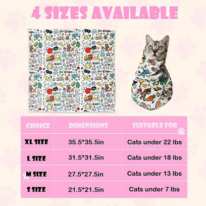 Cat Wrap for Cutting Nails Large Size 27.5in Self-Adhesive Cat Grooming Wrap Cat Nail Clipper Hammock Soft Cat Restraint Bag for Nail Clipping Cat Grooming Supplies(Under 13lbs)