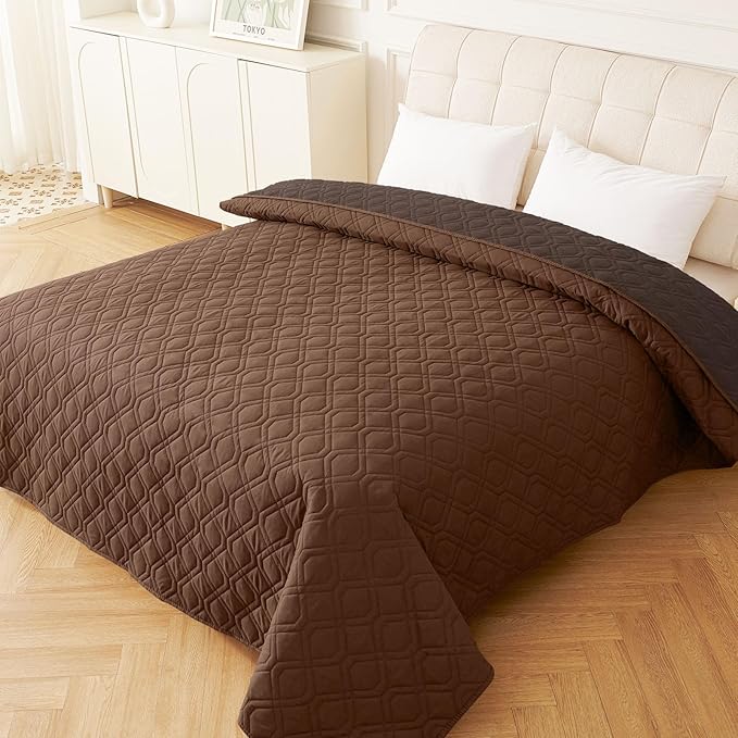 hyha Waterproof Dog Bed Blanket, Soft Pet Blankets, Waterproof Couch Cover for Dogs, Reversible Sofa Covers Washable for Furniture (82x82 Inch, Chocolate/Brown)