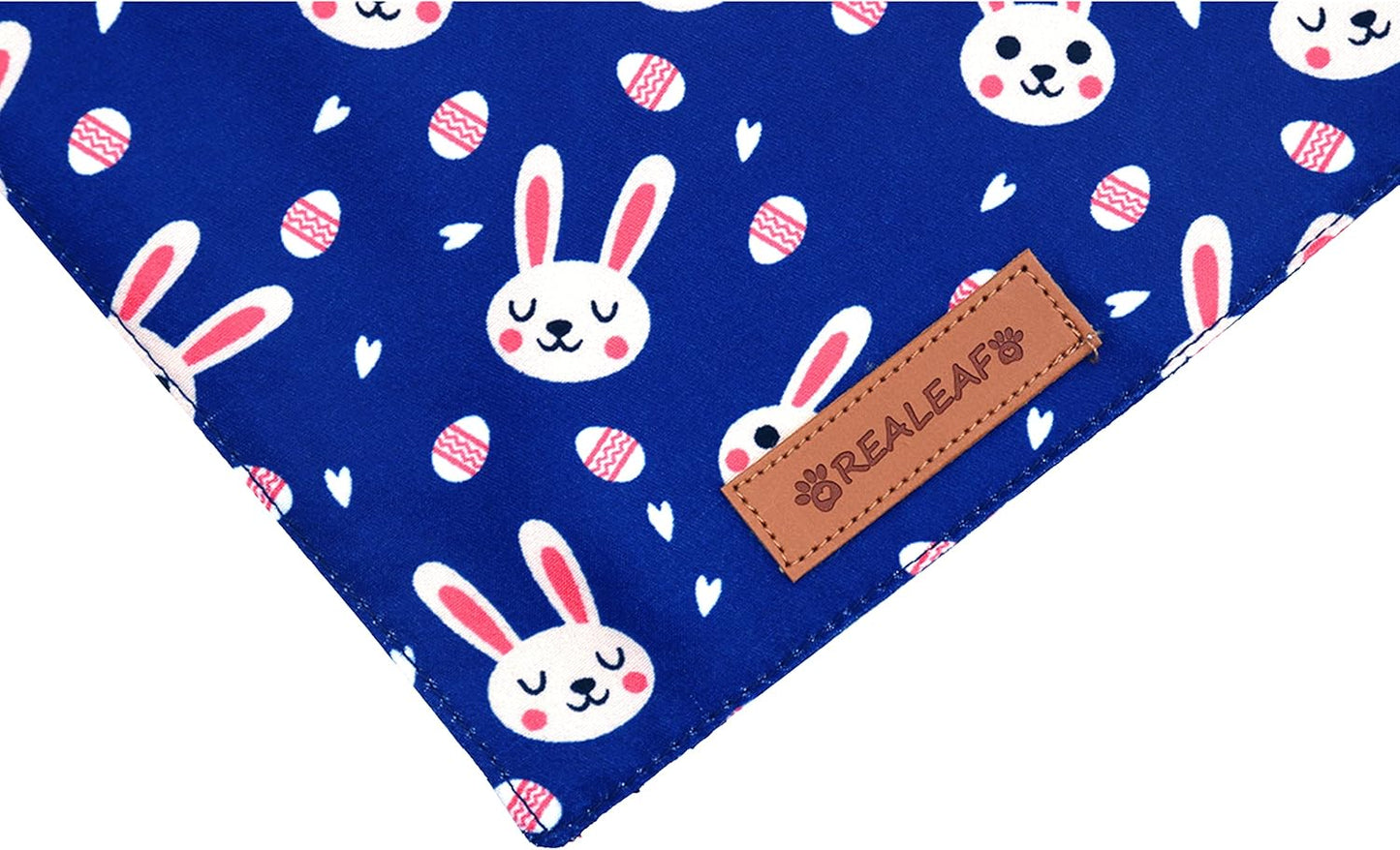 Realeaf Easter Dog Bandanas 2 Pack, Triangle Reversible Pet Scarf for Boy and Girl, Premium Durable Fabric, Holiday Bandana for Medium and Large Dogs (Large)