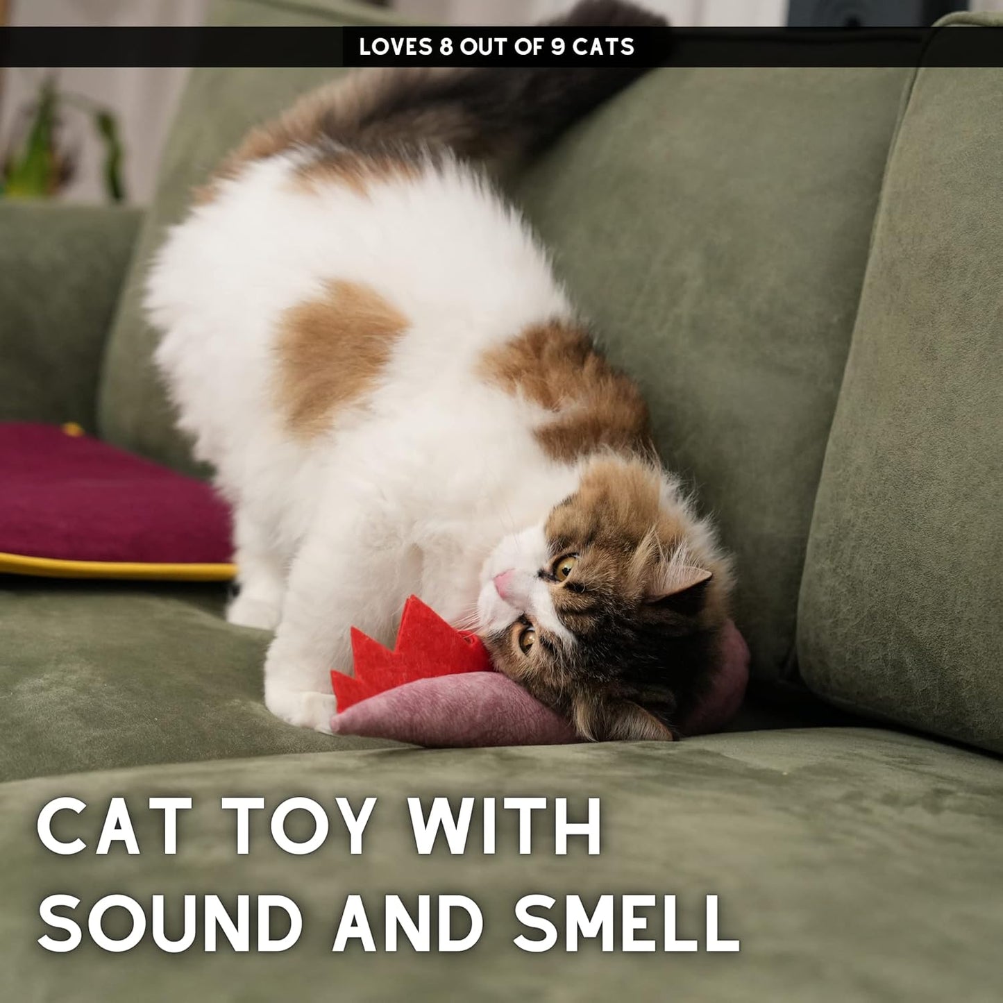 Large Cat Toy Dino, Catnip Matatabi Silvervine Filled Help Relief Stress Interactive Indoor Cat Kicker with Bell and Smell(Pink)