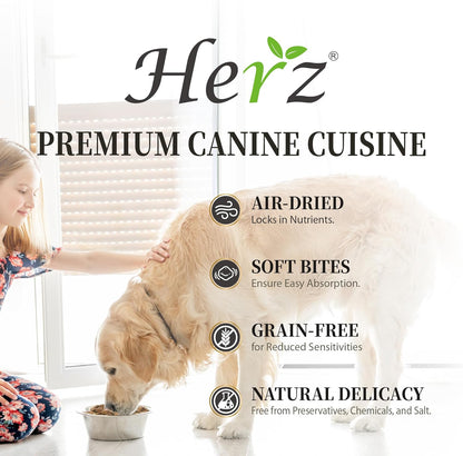 Herz Air-Dried Dog Food Venison & Duck Liver Recipe 1 lb, All-Natural, High-Protein, Grain-Free, Limited Ingredients, Complete & Balanced, Premium Canine Cuisine