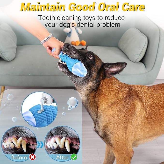 WinTour Tough Dog Toys for Aggressive Chewers, Indestructible Dog Chewers for Medium & Large Breeds, Squeaky Durable Chew Toys to Keep Them Busy, Reduce Boredom, Teeth Cleaning, Bacon Flavor