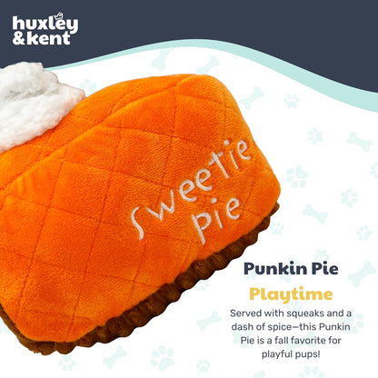 Huxley & Kent Funny Dog Toy w/Squeaker – Fall Power Plush Squeaky Dog Toys for Small, Medium & Large Dogs – Soft Stuffed Animal for Indoor Play & Fetch - Punkin Pie, Small
