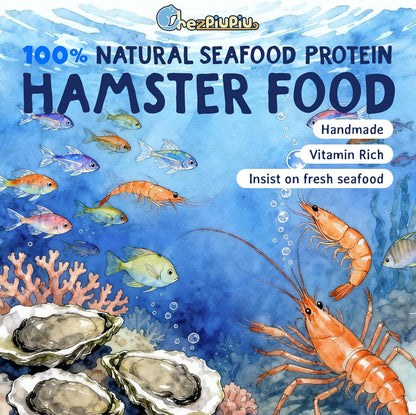 Premium Hamster Food 10.23oz – Natural High-Protein Complete Diet with Freeze-Dried Cod, Antarctic Krill & Black Soldier Fly Larvae – Supports Digestion, Dental Care & Immune Health – Travel Bag