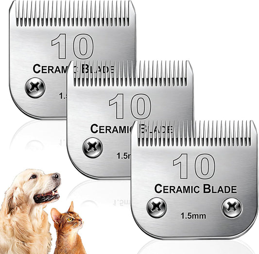 Dog Grooming Replacement Blades Compatible with Andis Dog Clipper, Dog Clipper Blades Compatible with Oster A5,Wahl KM-10 Series Dog Clipper,#10 Blades (1.5mm)