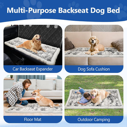 Thickened Dog Bed for Car Back Seat, Upgraded Bottom Non-Slip，Fits Hard Bottom car seat Cover for Dogs, Premium Mixed Color ，Bog Car Seat Cover