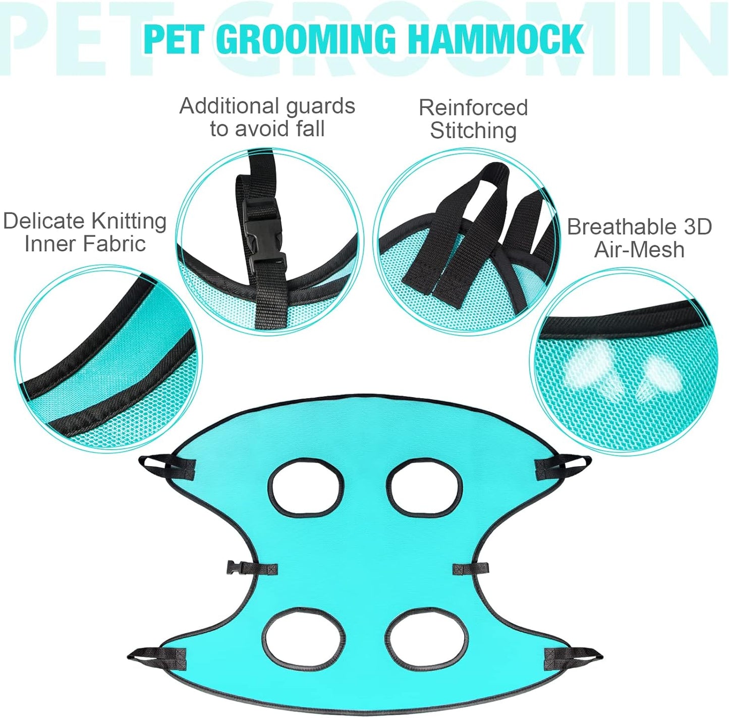 Dog Grooming Hammock - Upgrade Pet Grooming Harness for Nail Trimming (M 40lb), Dog Sling for Nail Clipping, Dog Hanging Holder Hanger for Cutting Nail with Nail Clippers