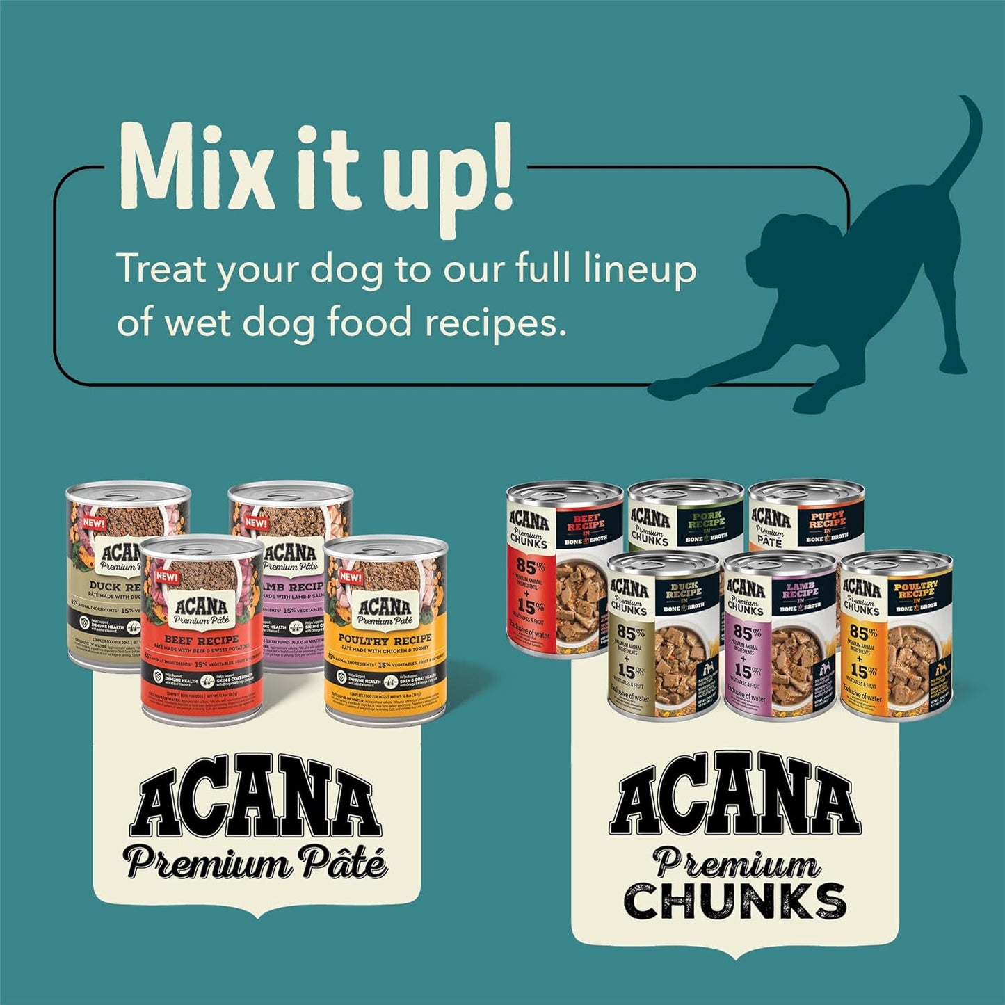 ACANA Premium Pate in Bone Broth Grain-Free Wet Dog Food Duck Recipe 12.8oz Cans (12 Count)