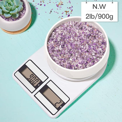 T4U Tumbled Chips Stones Crushed Crystal Quartz 2 LB, Irregular Shaped Gravels Pebble Healing Stones, DIY Smoothed Rock for Potted Plant,Resin Art,Vase Fillers Aquarium Gravel Rocks (Amethyst)