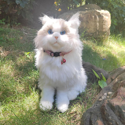 2 Pack Cotton Breakaway cat Collars with Bell,Safety Quick Release Pendant Cute Kitten Collar,Adjustable 20-30cm (Red+Vista Blue, 20-30cm)