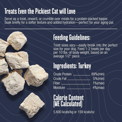 Whole Life Cat Just One Turkey Freeze Dried Cat Treats - Human Grade High Protein Food, Healthy Training Snacks, Freeze Dried Turkey Food Toppers, USA Made Natural Treats - 1.2 oz (Pack of 1)