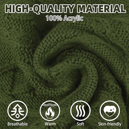 PUPTECK Winter Cat Sweater Coat - Soft Warm Cold Weather Clothes Knitwear for Kittens & Small Dogs Indoor Outdoor Wearing, Knitted Classic for Doggies Kitties Girls Boys, Dark Green, S