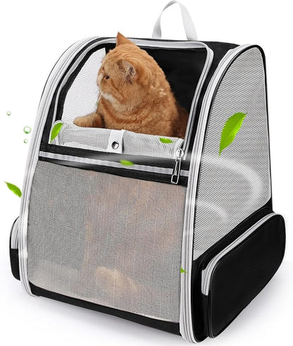 Lollimeow Cat Backpack Carrier, Ideal for Small Animals & Puppies, Outdoor Adventures, Vet Transport. Fully Ventilated Design for Ultimate Comfort On-The-Go