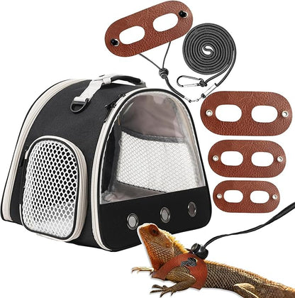 Bearded Dragon Travel Carreir Bag,Guinea Pig Carrier for 2,Reptile Travel Carrier for Lizards Sugar Glider Hedgehog Rat Parrot Birds