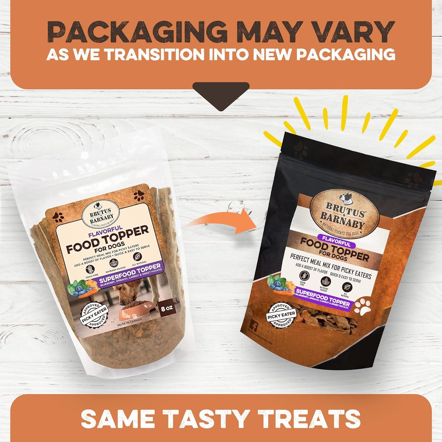 Dog Food Topper - Super Foods - Enhance Your Dogs Meal with This Healthy Vegan Flavor Packed Mix - Sprinkle On Dog Food Flavoring for Picky Eaters - Blueberries, Carrots, Spinach, Sweet Potato - 8oz