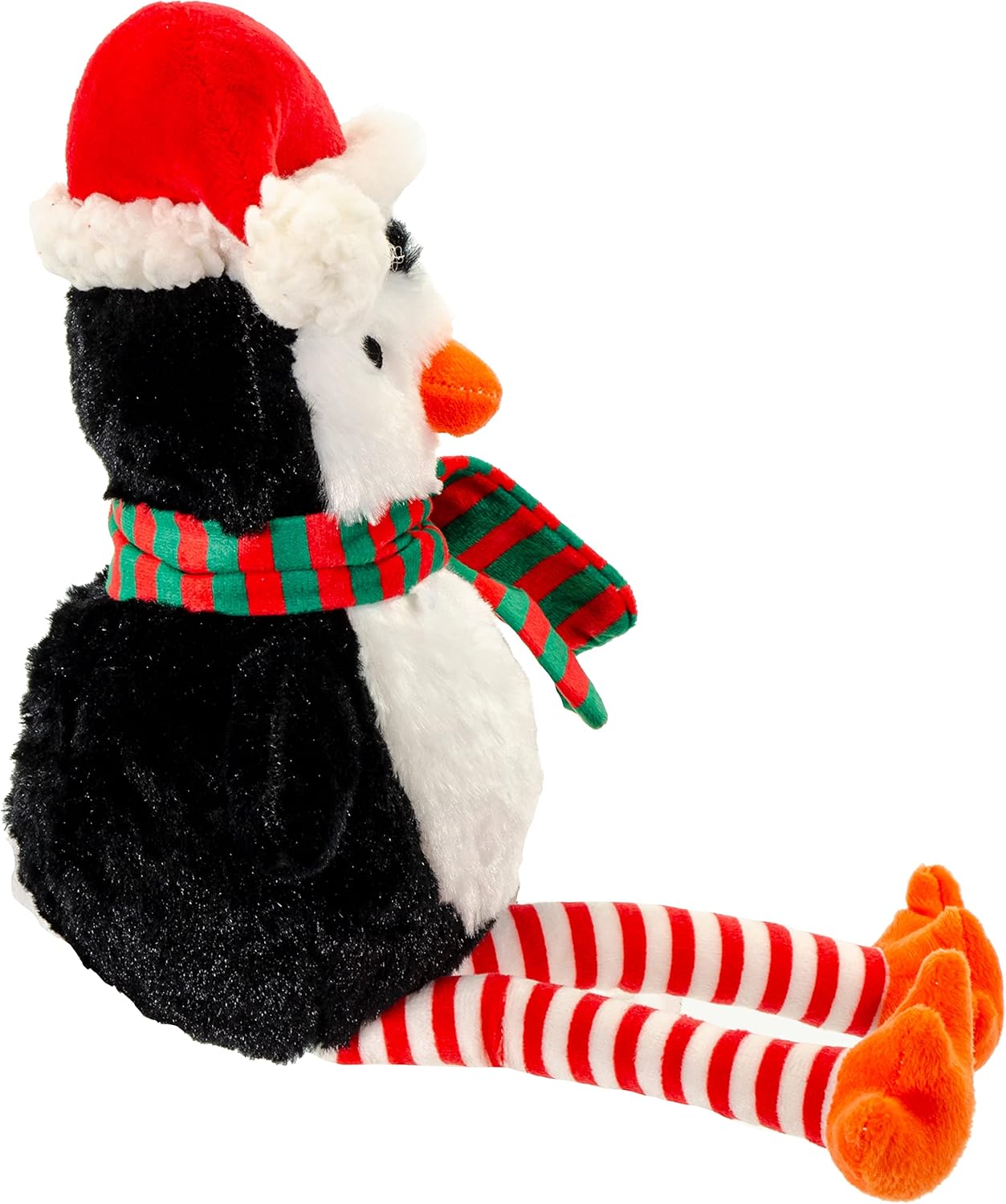 Giftable World Holiday Plush Pet Toy Fun for Christmas Designs with Squeaker Dog Chew Toy (13" Long Legs Penguin w/Squeaky Ball)
