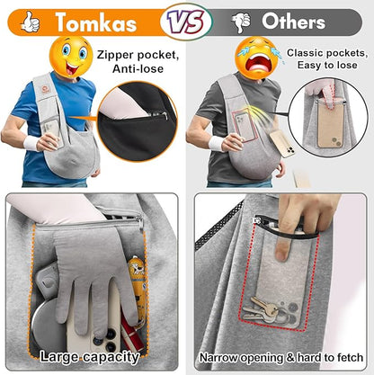 Tomkas Dog Sling Carrier for Small Dogs Puppy Carrier for Small Dogs (Grey, for Pets Weight 2-7 lbs)