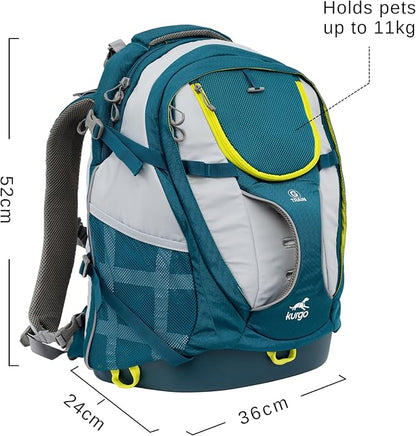 Kurgo G-Train Dog Carrier Backpack - Comfortable Travel Bag for Pets Up to 25 lbs - Waterproof Bottom - Multi-Compartment Pack - Dog Hiking Gear - Rugged Adventure Backpack - Ink Blue