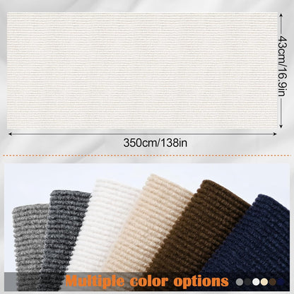 Cat Scratch Furniture Protector - 138" x 17" Trimmable Self-Adhesive Cats Claws Scratch Pads, DIY Cat Climbing Couch Protector for Scratch Post Cat Tree Replacement Indoor (Cream White)