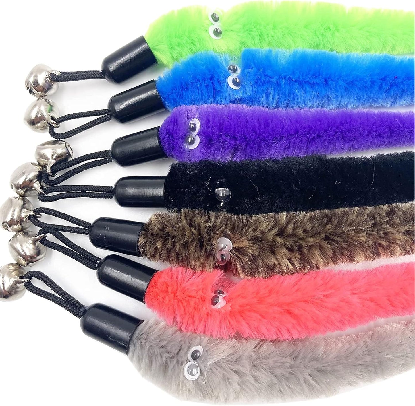 Cat Toy Worm Refills, 12 Pieces Interactive Cat Wand Attachments Worms Toy for Indoor Cats