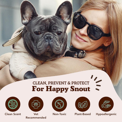 Natural Dog Snout Wipes, 50 Count - Snout Dog Wipes for Cleaning and Soothing, Natural, Non-Toxic Dog Care Products, Kukui Oil Infused, Snout Soother Wipes, Nourishing and Moisturizing Wipes for Dogs