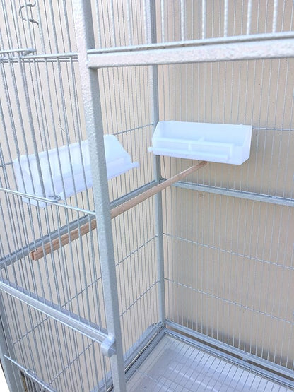 Extra Large Tall Wrought Iron Tight Bar Spacing Breeding Flight Canary Parakeet Cockatiel Lovebird Finch Metal Cage Side Nesting Box Doors with Removable Rolling Stand