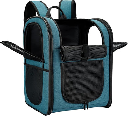 Apollo Walker Dog & Cat Carrier Backpack for 4-18lb Pets - Ventilated Safe Design with Padded Back Support, Breathable Mesh Pet Backpack for Hiking, Travel, Outdoor (Teal)