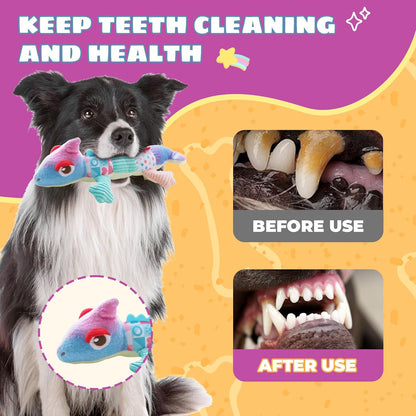 Squeaky Dog Toys Stuffed Plush Pet Toy, Eliminates Boredom for Small Medium Breed, Chewing and Playing Tug of War to Keep Them Busy (Chameleon)