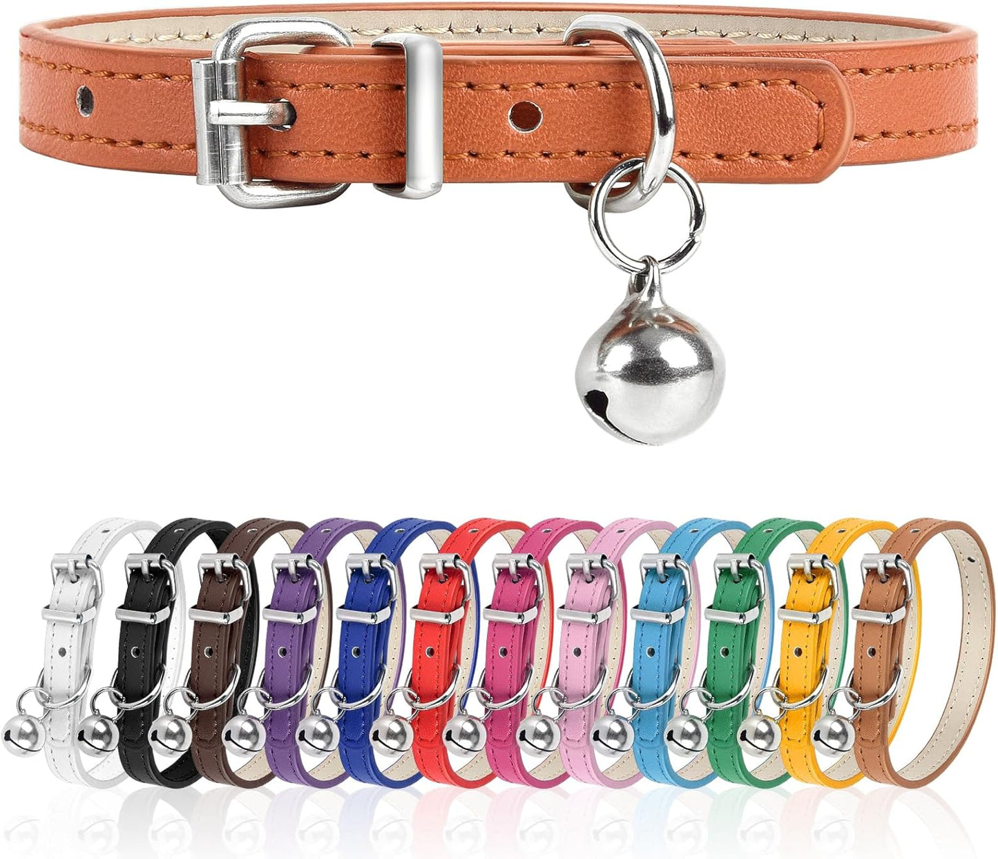 XS Dog Collar for Teacup Adjustable Teacup Dog Collar for Small Medium Large Dogs 3/8 inch Width (Orange, XS)