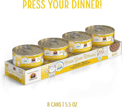 Weruva Classic Cat Paté, Press Your Dinner with Chicken, 5.5oz Can (Pack of 8)