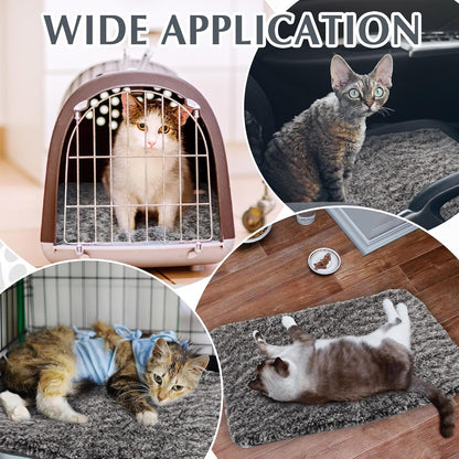 4 Pack Self Warming Cat Pads Self Heating Cat Mat Washable Homeless Dogs Thermal Pads Kennel Pad Reflects Body Heat Warm Crate Bed Mat for Indoor Outdoor Pet(Gray,18 x 24 Inch)