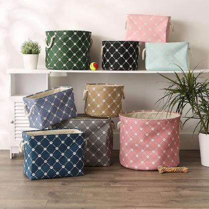 Bone Dry Pet Storage Paw and Bone, Trellis Collection, Medium Rectangle, 16x10x12, Taupe